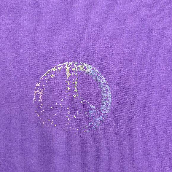 Vintage Peace Signs Shirt Large 22x26 Purple Y2K - Picture 12 of 16